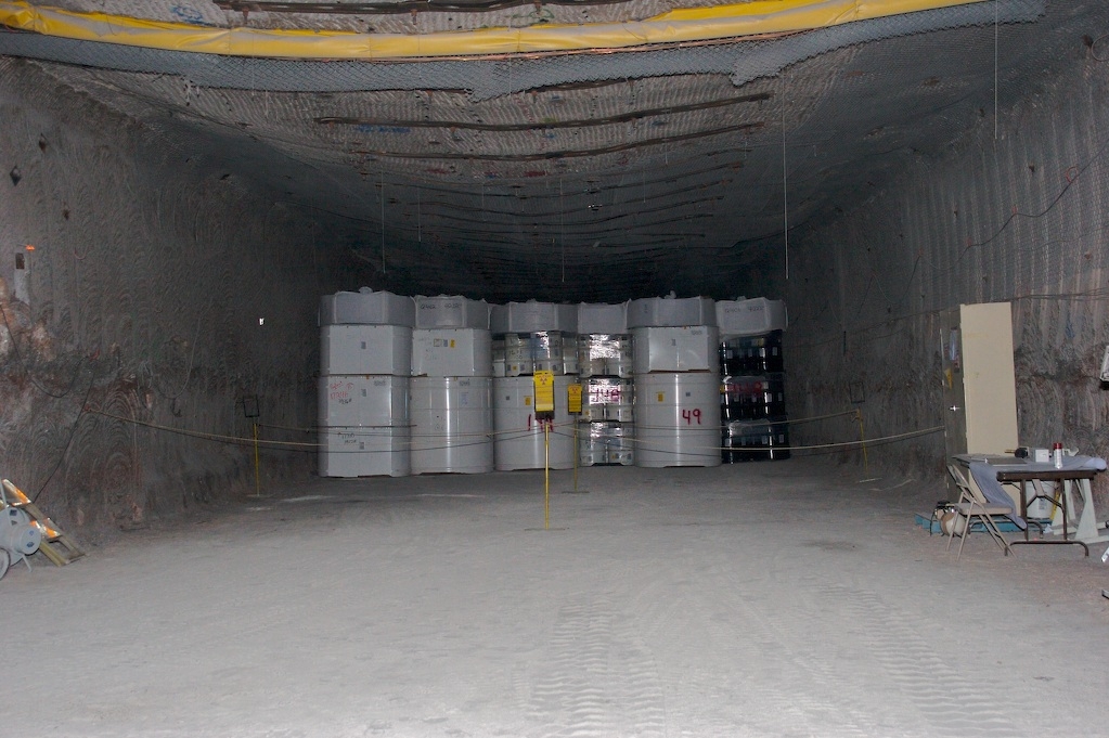 Defense-generated transuranic waste from Department of Energy sites is permanently disposed of at the Waste Isolation Pilot Plant in panels mined in a salt bed nearly a half mile underground.  The salt was deposited when the Permian Sea evaporated ~ 250 m